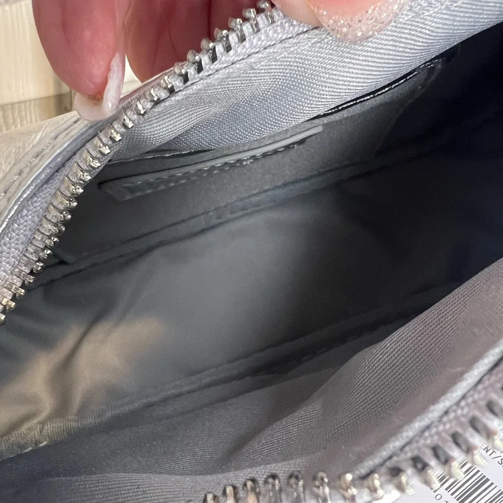 NICOLE MILLER SILVER SEQUIN MINI BAG NEW - Picture 7 of 8